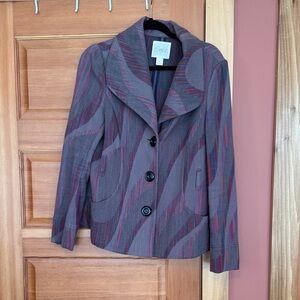 Elegant Women's Blazer in Burgundy and Gray